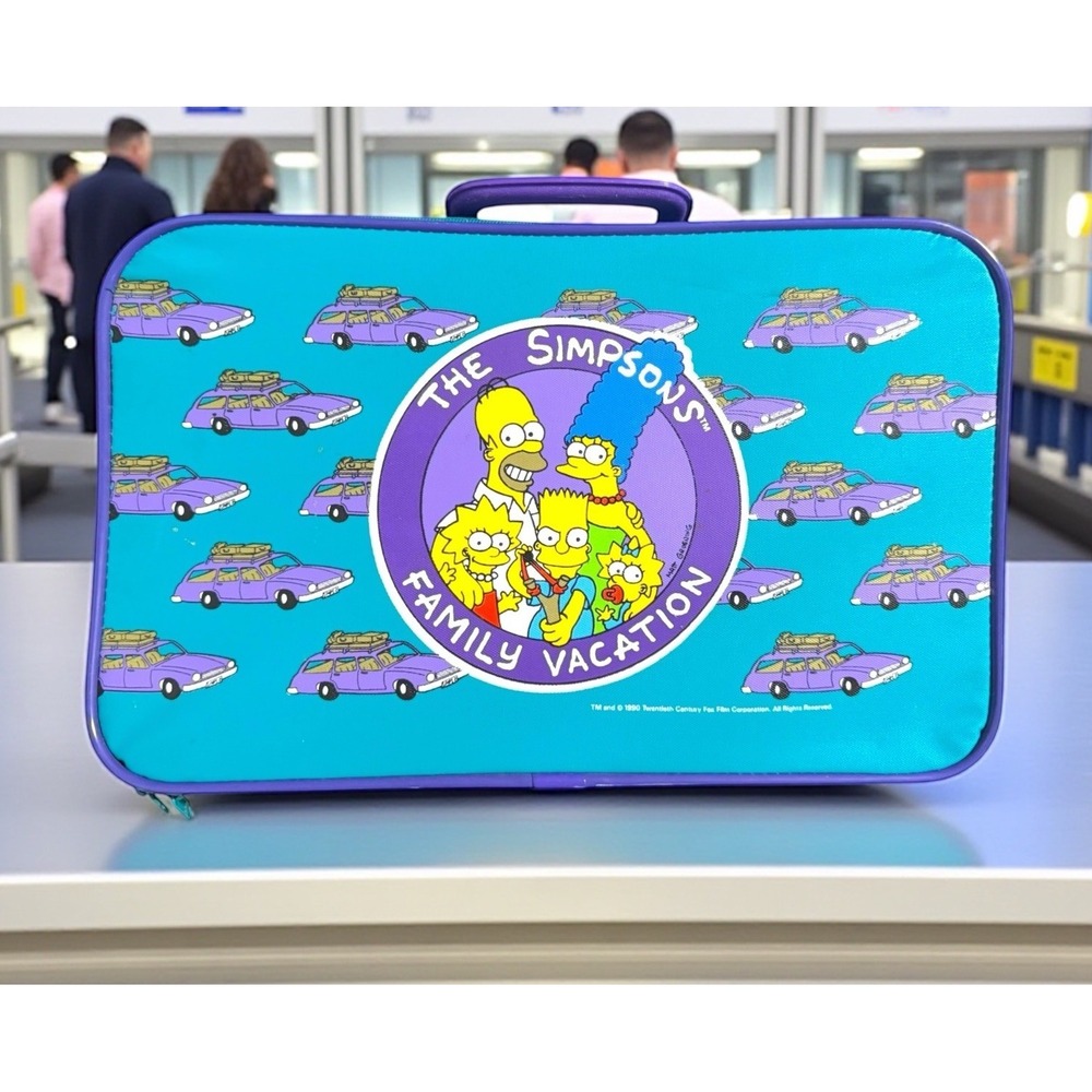 Vintage 1990 Twentieth Century Fox The Simpsons Family Vacation Suitcase READ